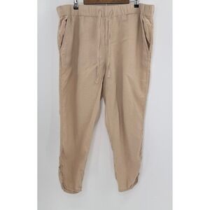 Caslon Plus Size Beige‎ 100% Linen Drawstring Pants Sz 1x Boho Coastal Preppy